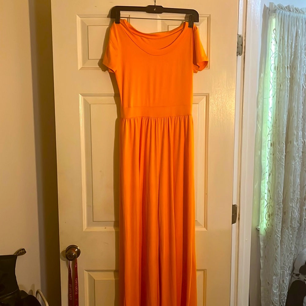 Wide Leg Orange Jumpsuit! Never Worn